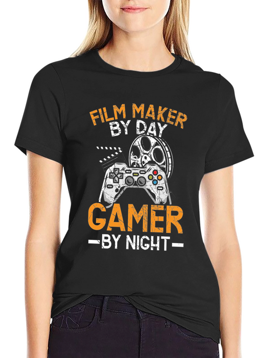 Film Maker By Day Gamer By Night T-Shirt