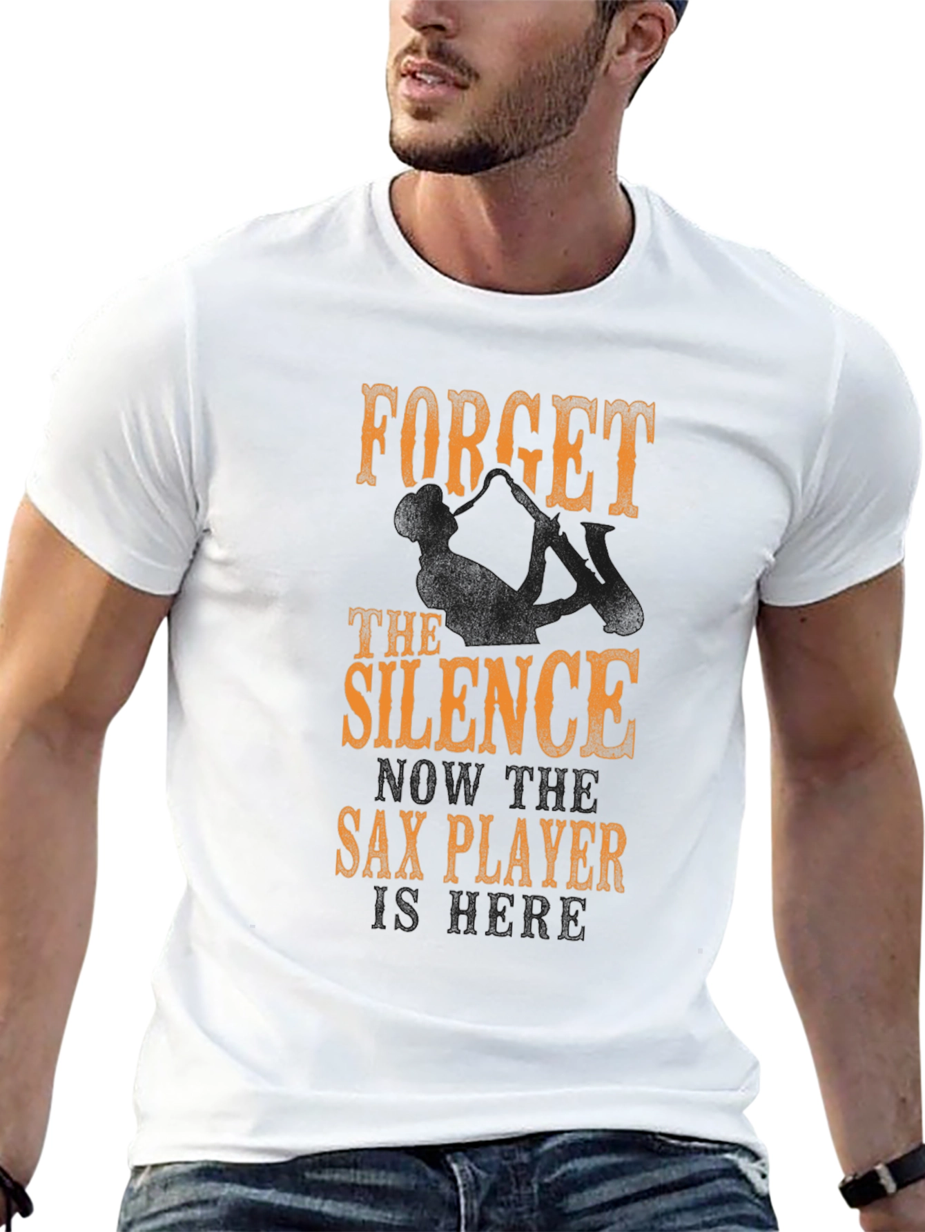 Sax Player Novelty Tee - Forget the Silence!