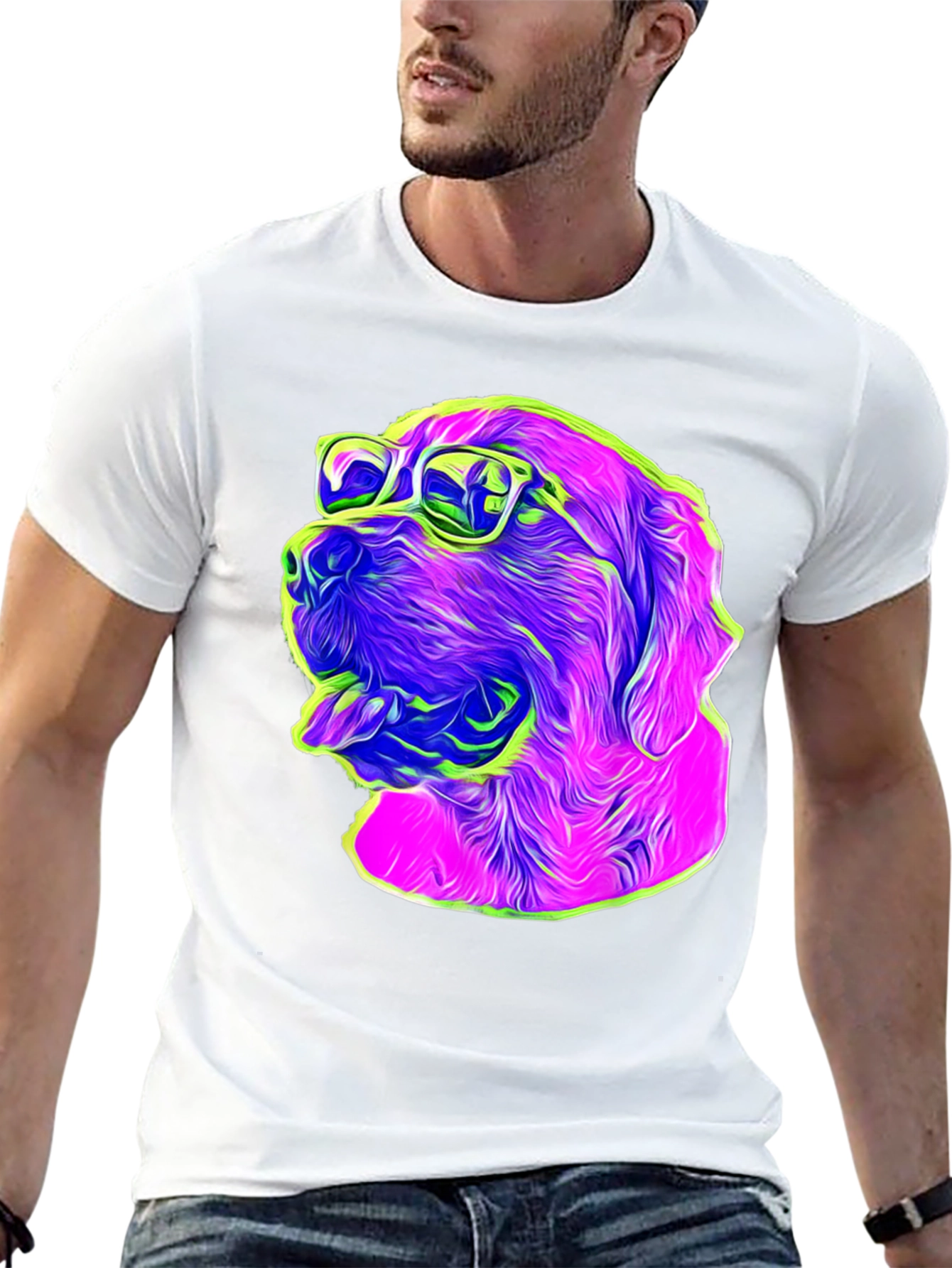 Cool Dog Graphic T-Shirt - Black