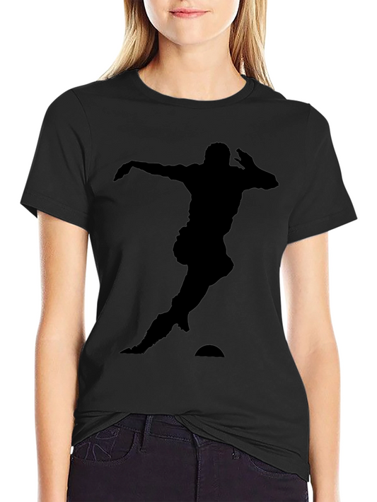 Soccer Player Silhouette Black T-Shirt