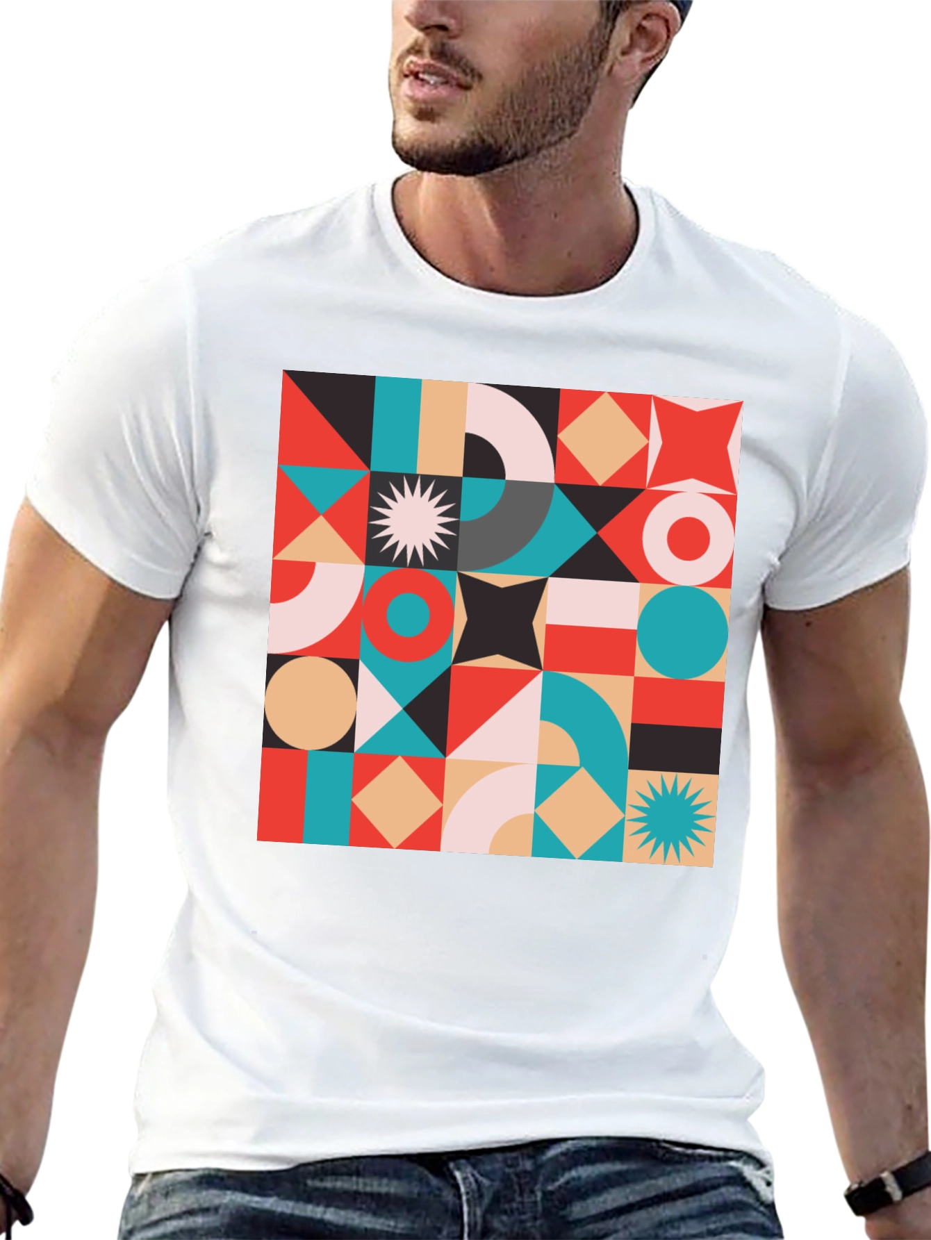Geometric Pattern T-Shirt - Modern Style