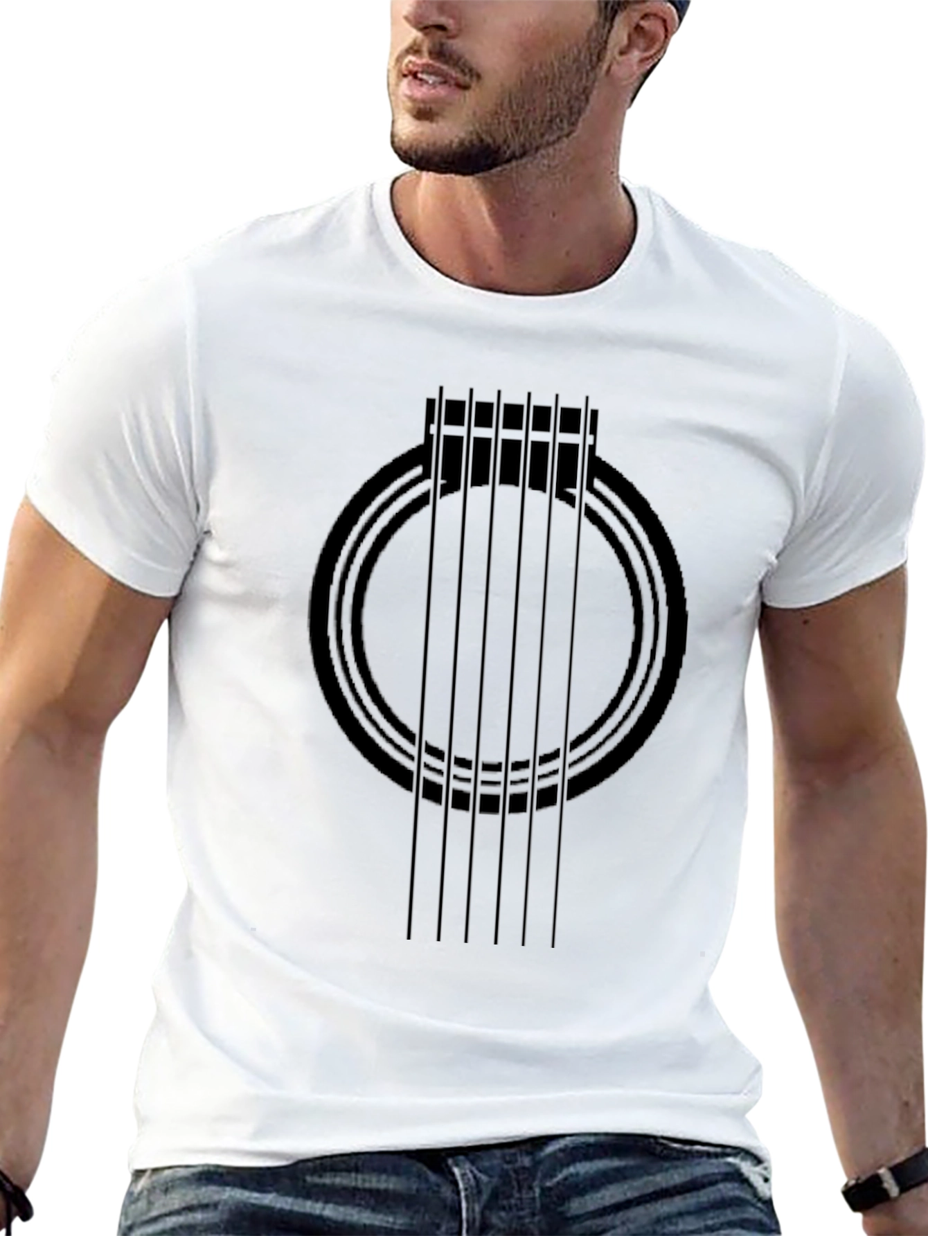 Guitar Graphic Black T-Shirt - Music Lover Tee