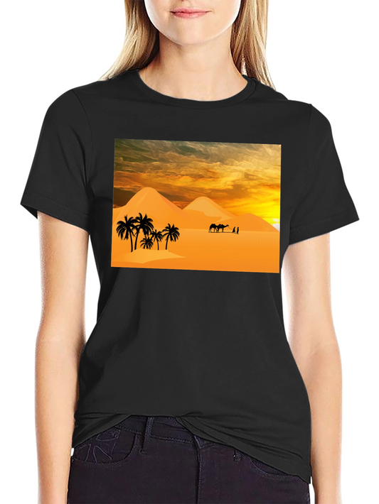 Desert Scene Graphic T-Shirt - Black