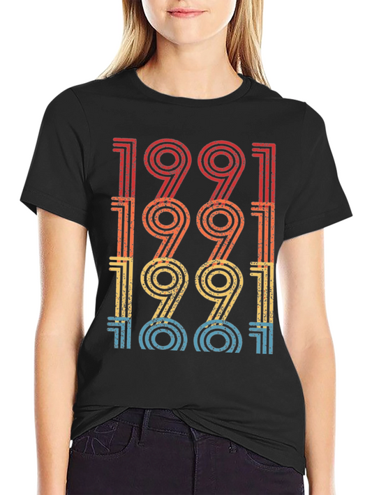 Vintage 1991 Graphic T-Shirt - Retro Birthday Gift