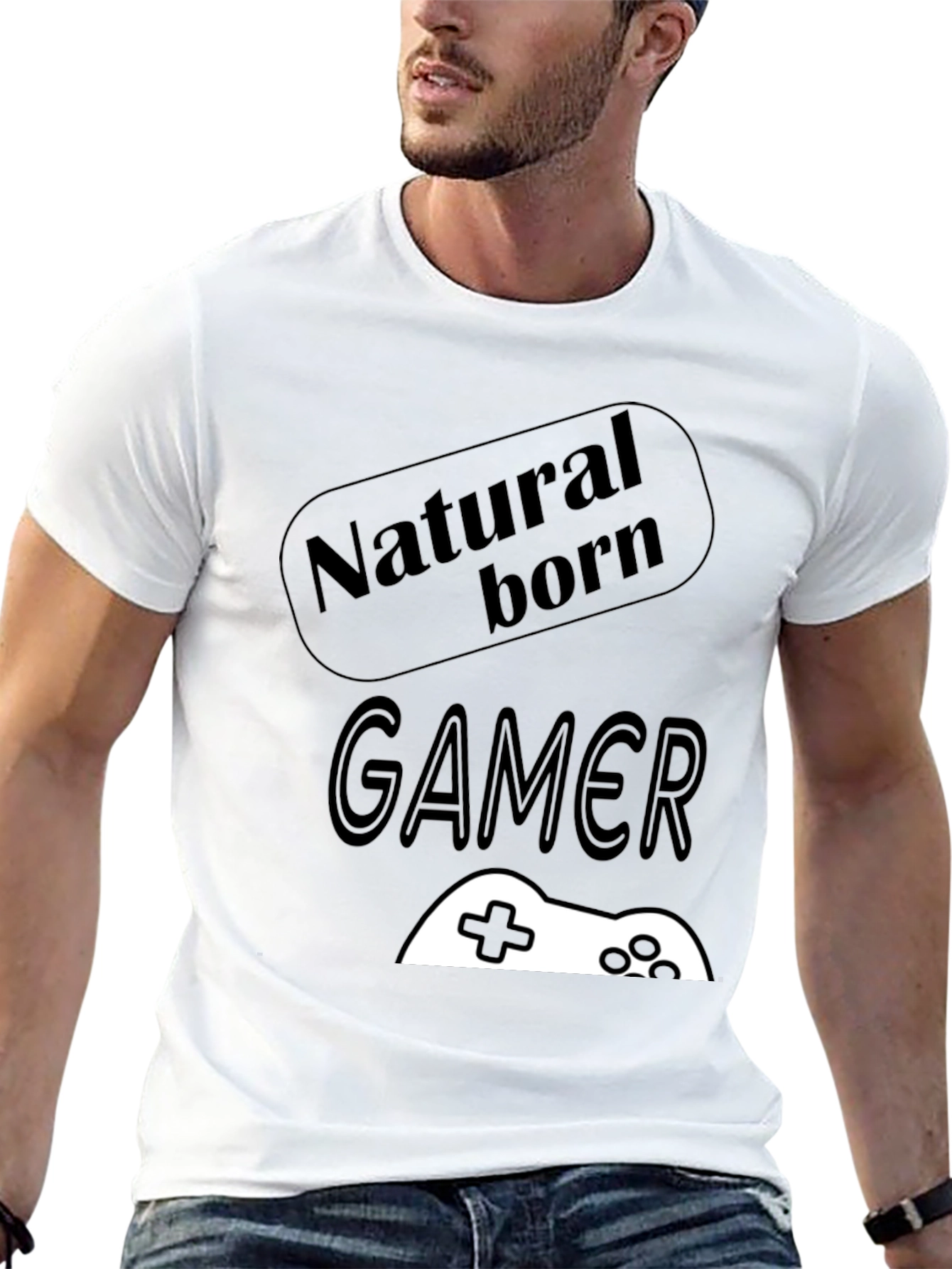 Natural Born Gamer Black T-Shirt for Men