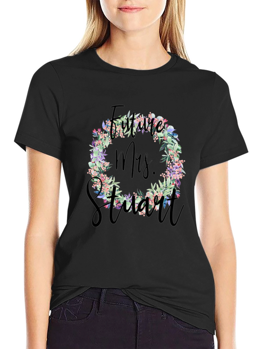 Future Mrs. Stuart Floral Wreath T-Shirt