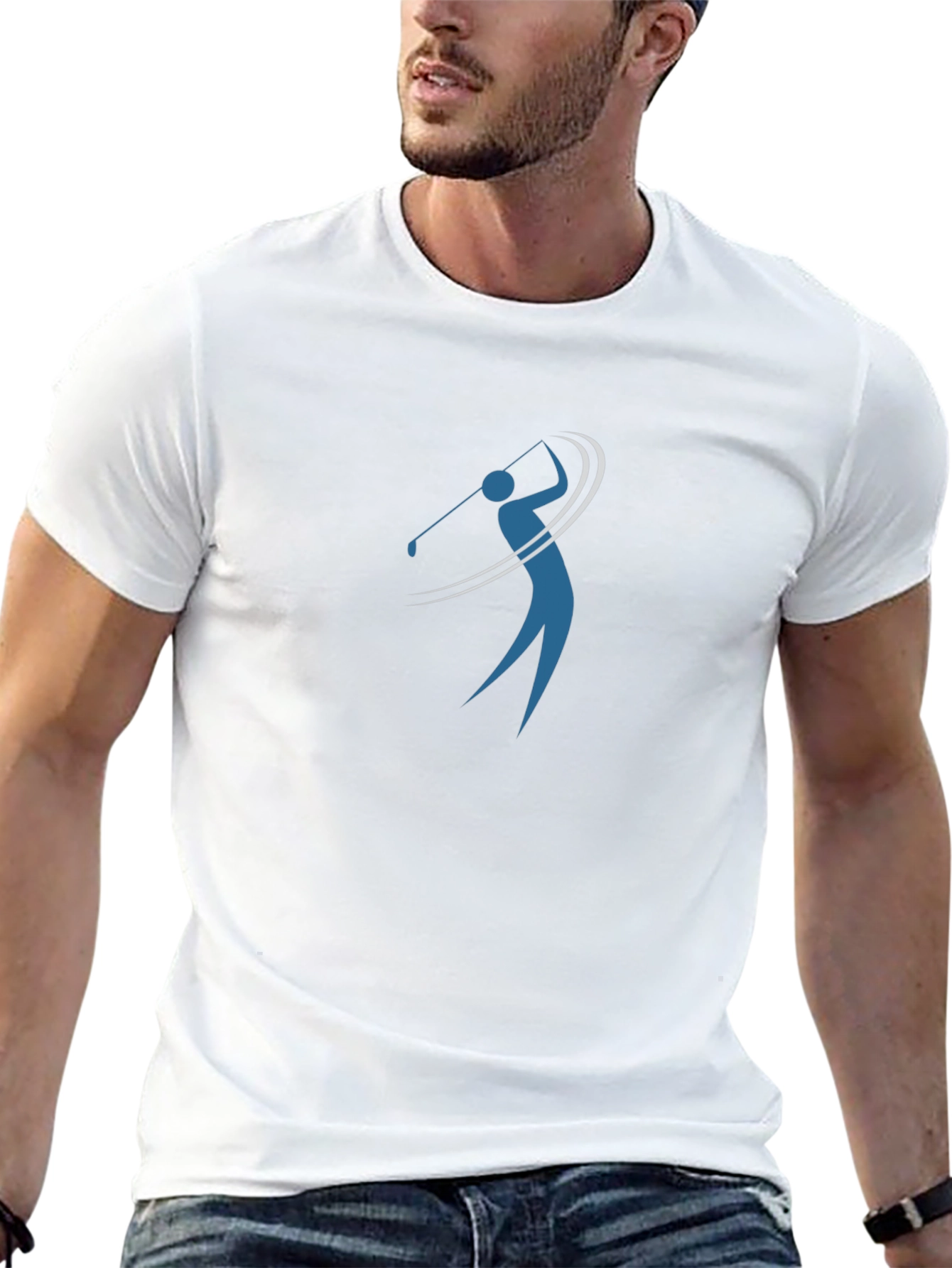 Mens Black Golf Swing Graphic Tee Shirt