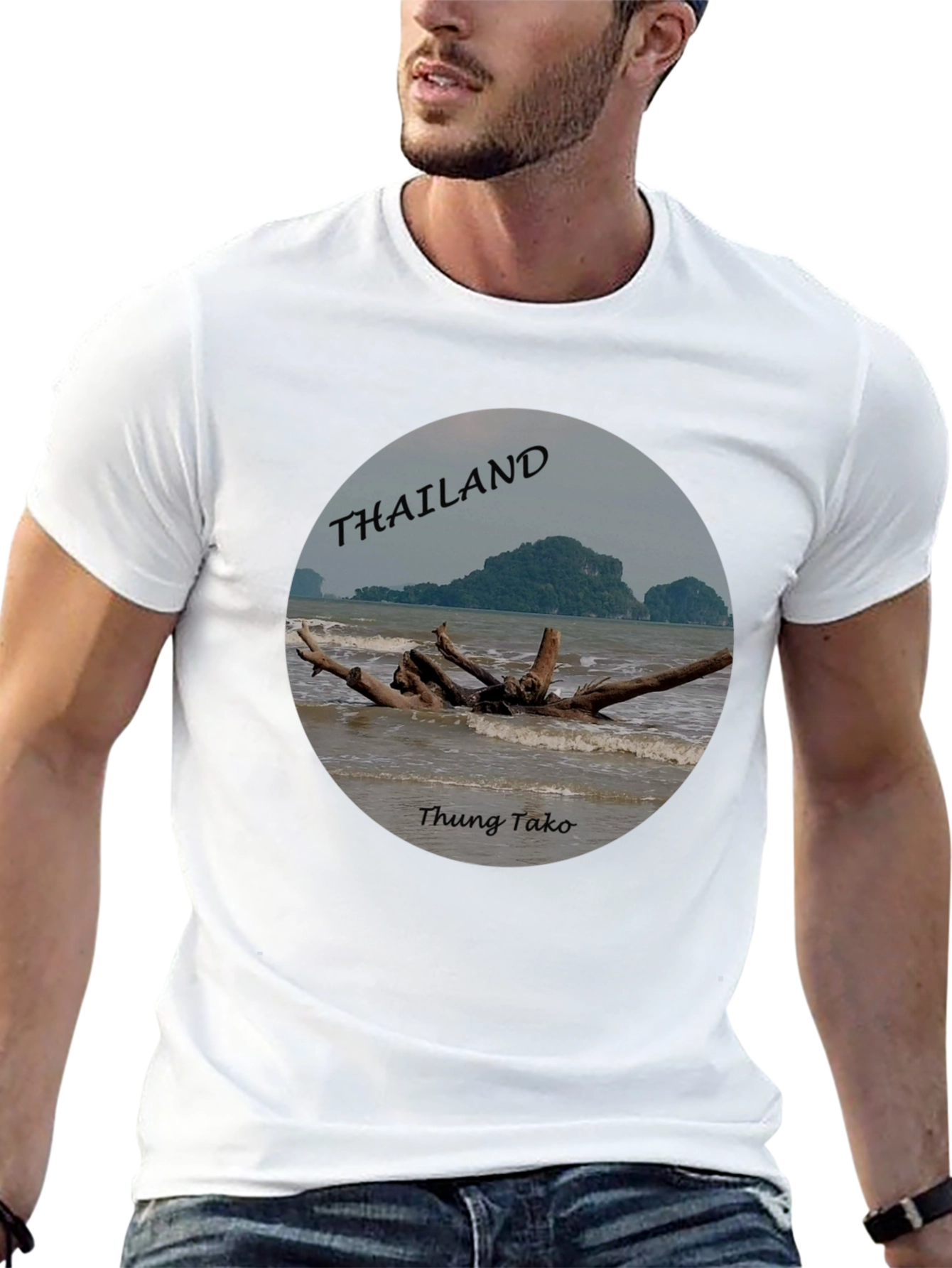 Thailand Thung Tako Beach Black T-Shirt