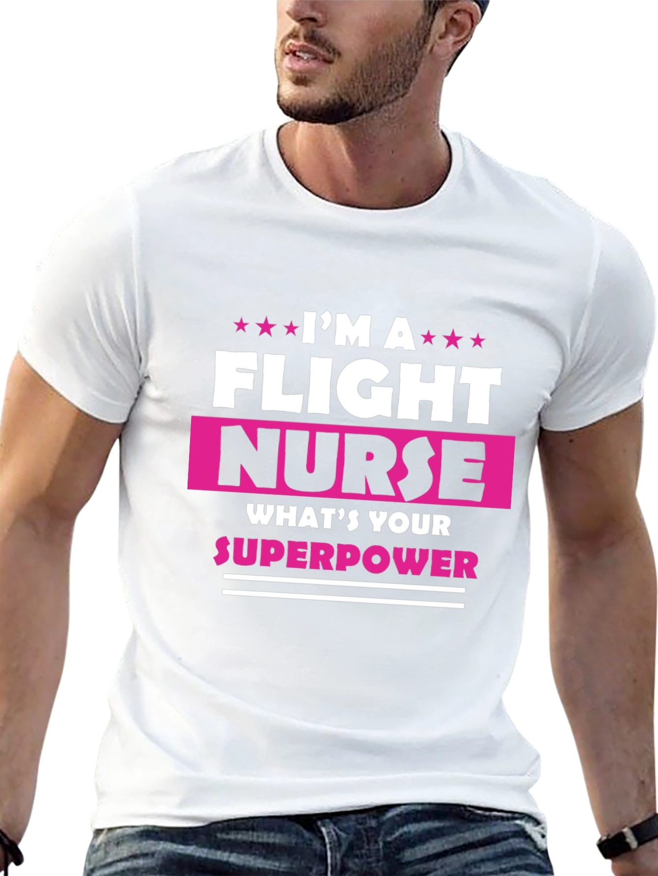 Flight Nurse Superpower Graphic Tee - Black