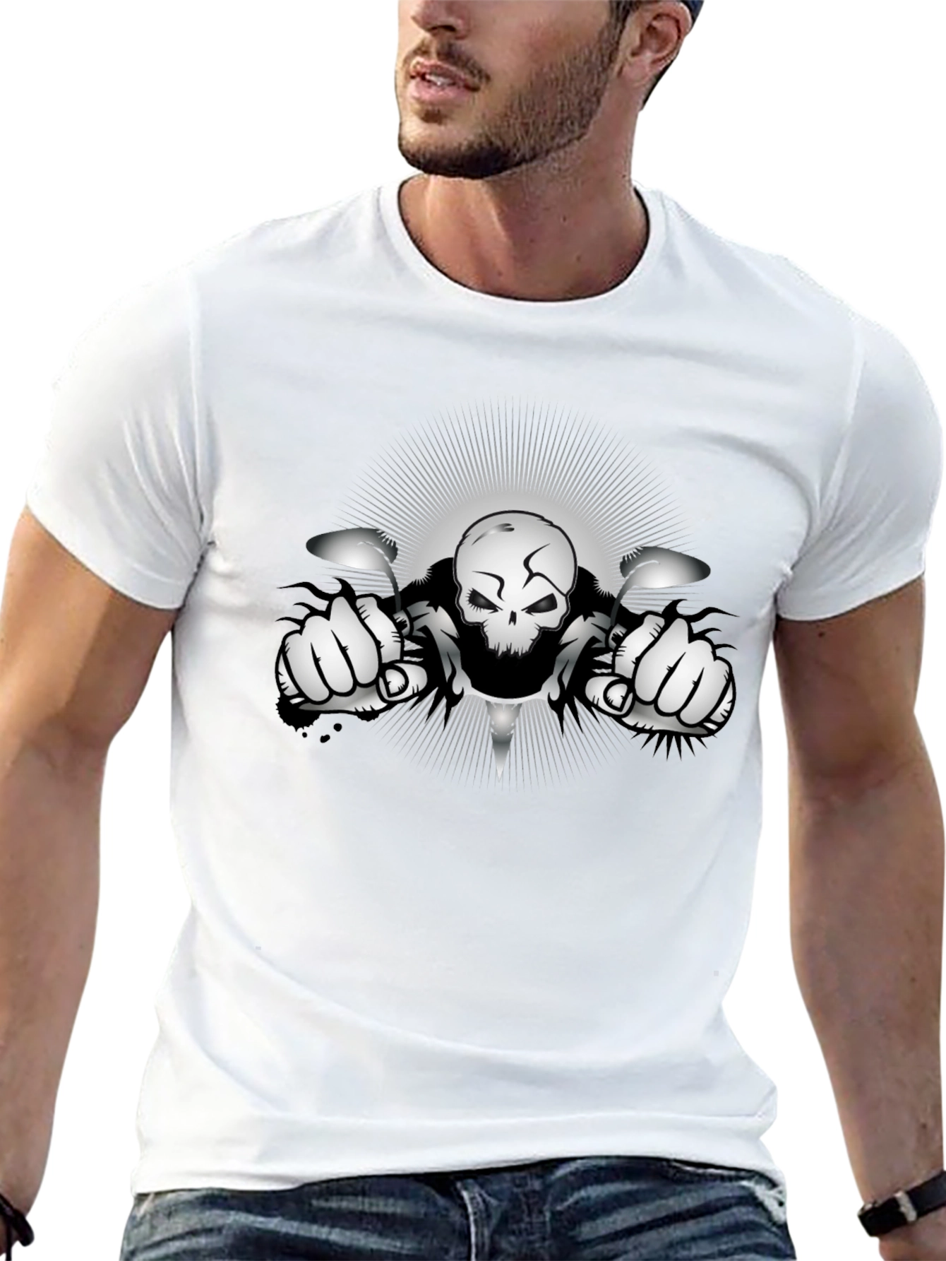 Skull Rider Graphic T-Shirt - Black