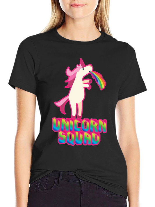 Unicorn Squad Graphic T-Shirt - Rainbow Vomit Design
