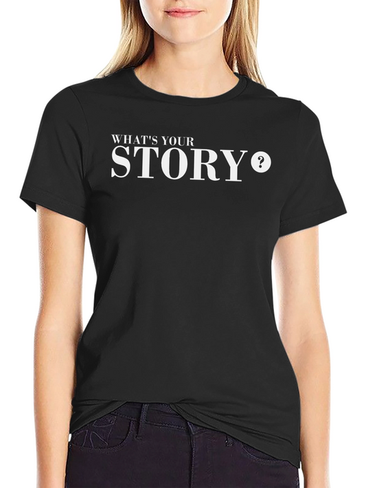 Whats Your Story? Mens Black Graphic Tee