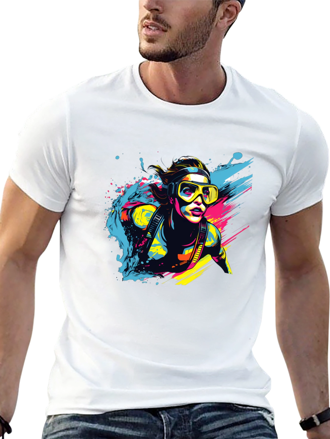 Diver Splash T-Shirt - Cool Graphic Tee