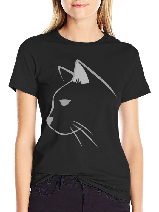 Mens Black Cat Silhouette T-Shirt