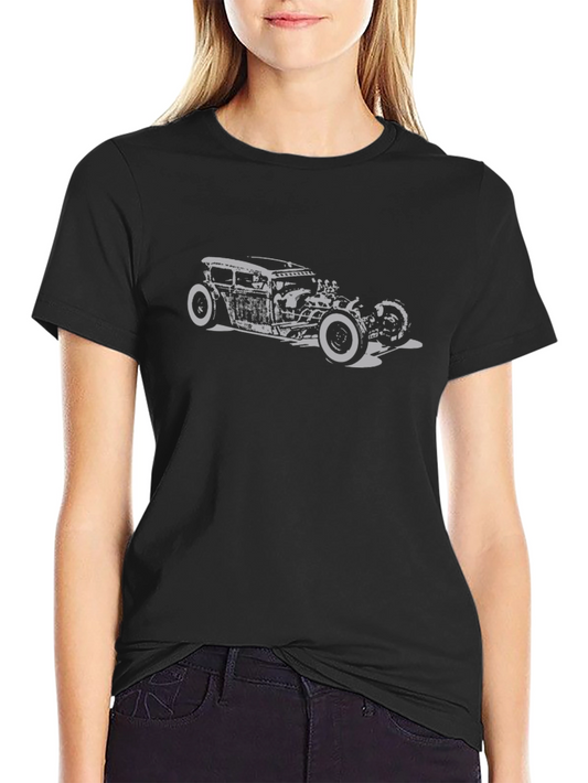 Vintage Hot Rod Car Graphic Black T-Shirt