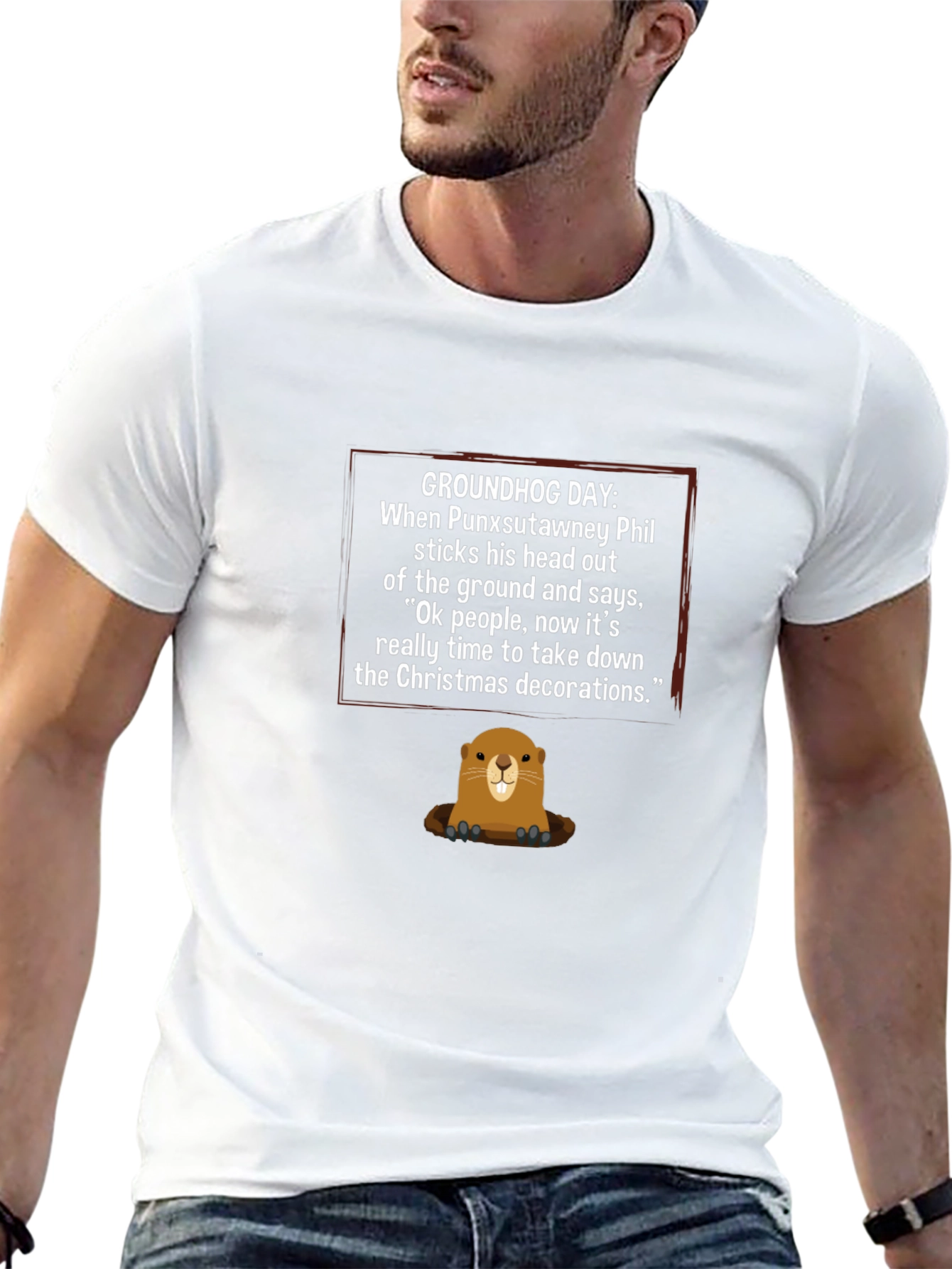 Groundhog Day Christmas Decoration T-Shirt