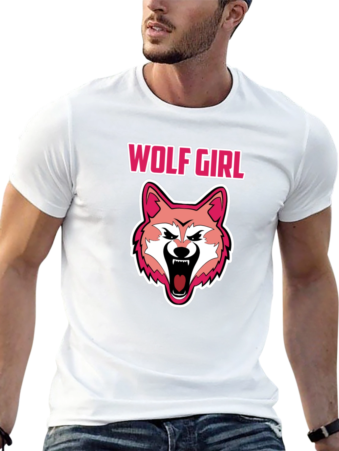Wolf Girl Graphic Black T-Shirt
