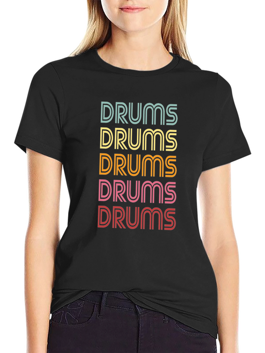 Retro Drums Graphic T-Shirt Music Lover Tee