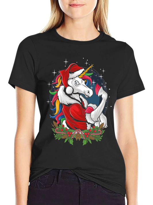 Festive Unicorn Christmas T-Shirt