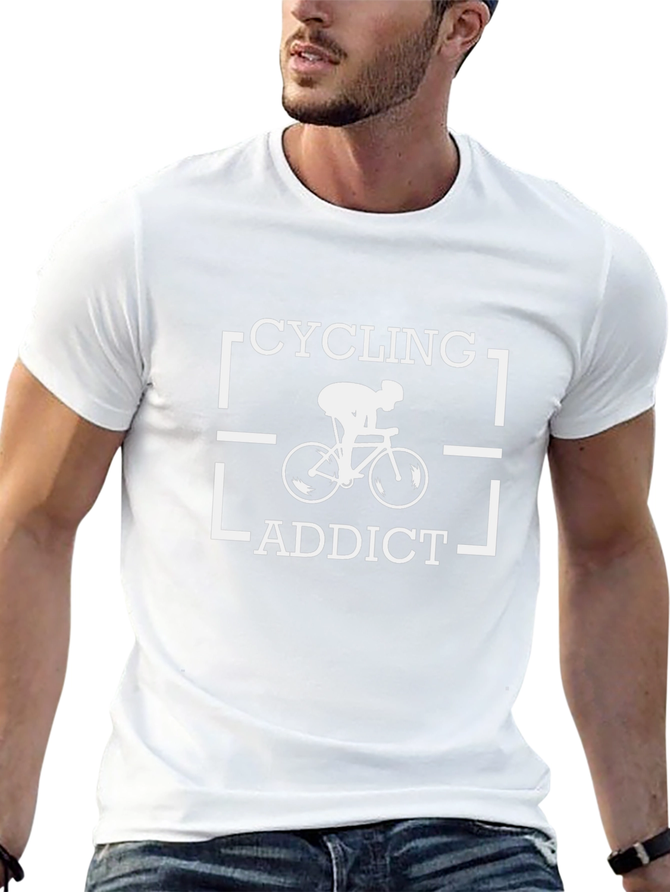 Cycling Addict T-Shirt - Black Graphic Tee
