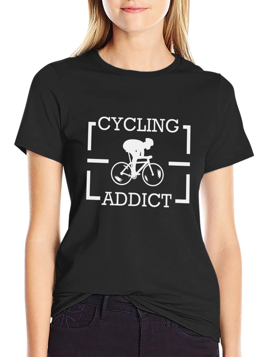 Cycling Addict T-Shirt - Black Graphic Tee
