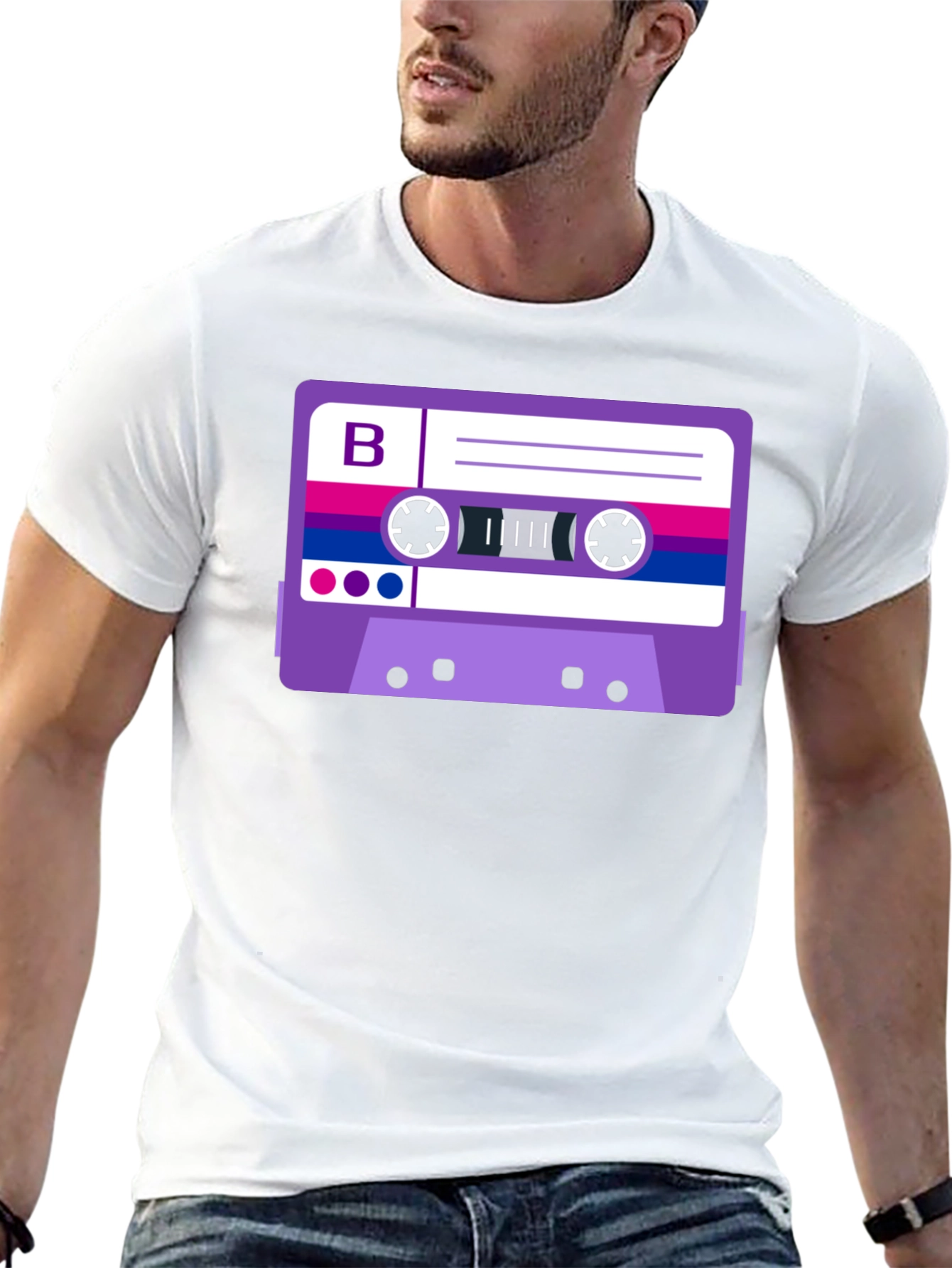 Bisexual Pride Cassette Tape Graphic Tee