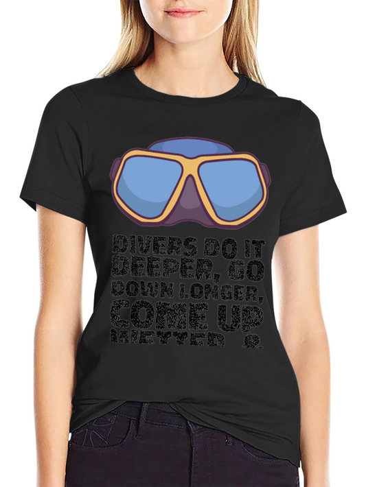 Divers Motto Graphic T-Shirt - Black