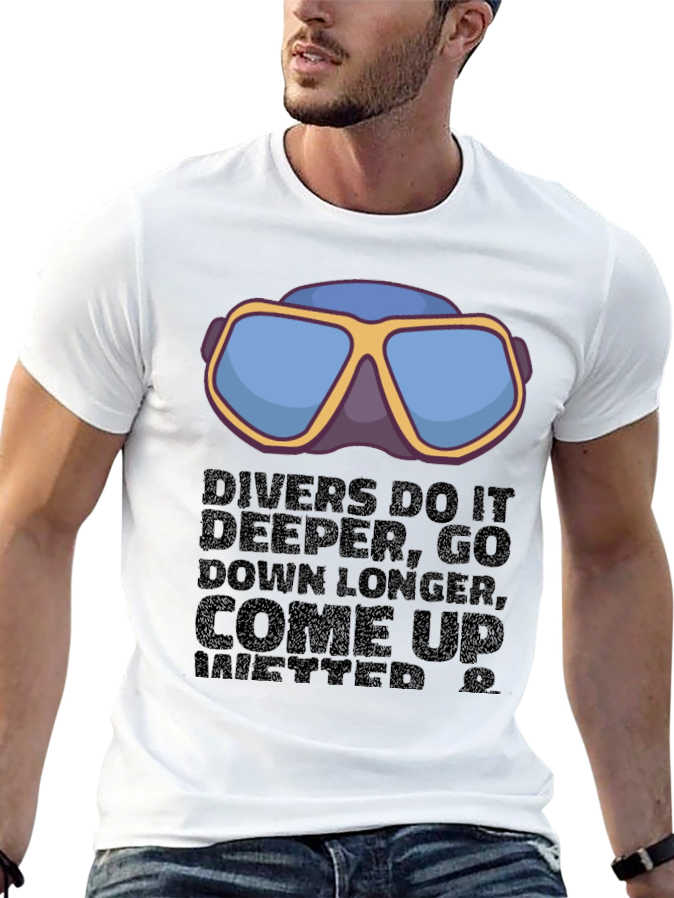 Divers Motto Graphic T-Shirt - Black