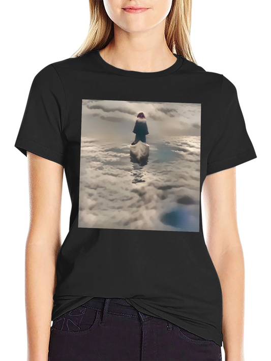 Cloud Walker Graphic Tee - Soft Black Cotton