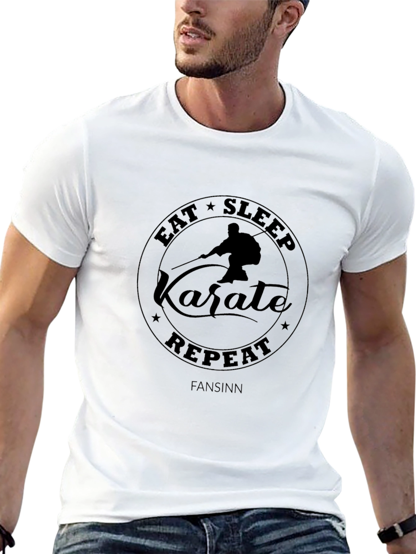 Eat Sleep Karate Repeat T-Shirt Black