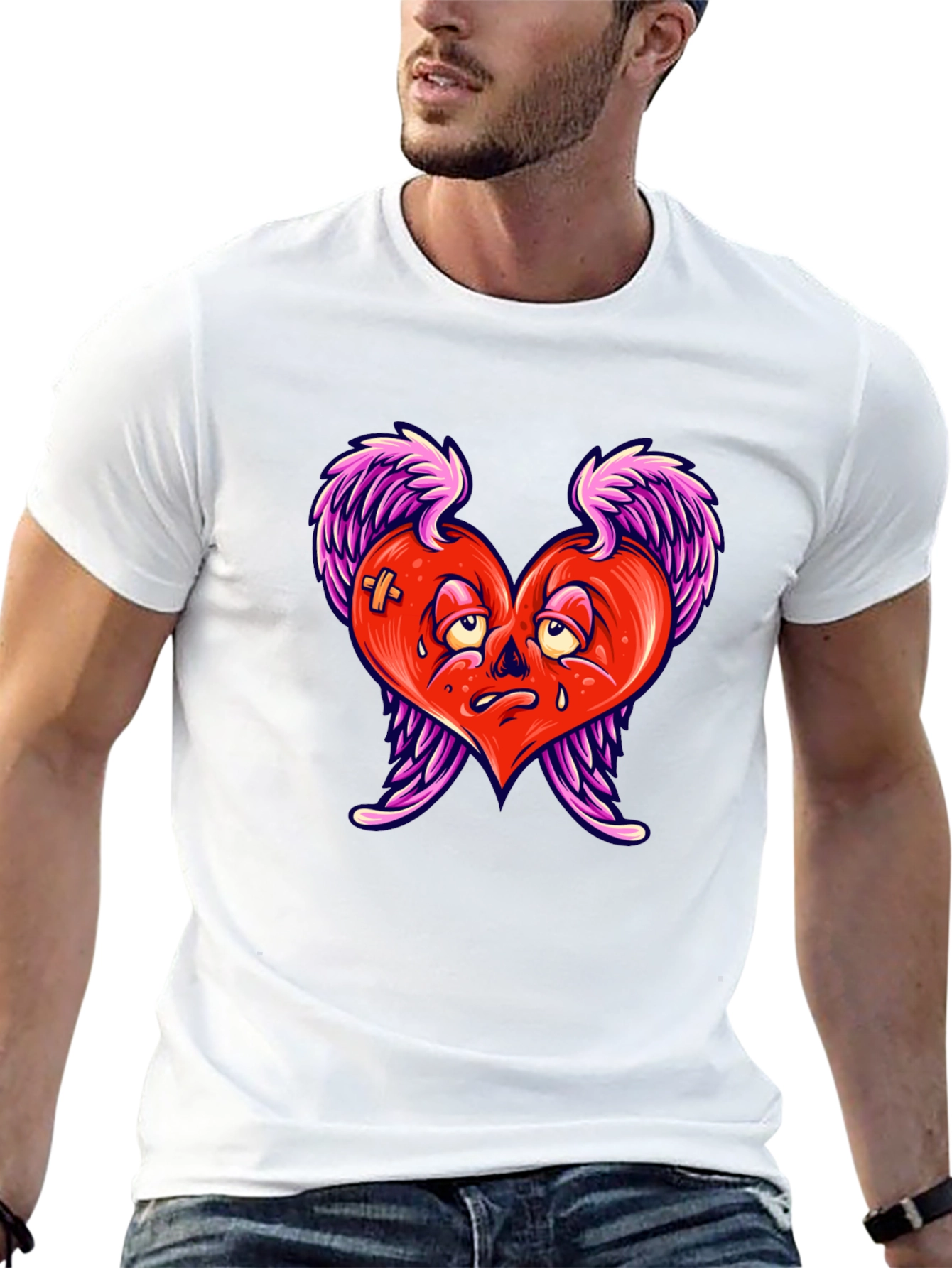 Heartbreak Tee - Winged Heart Graphic Black T-Shirt