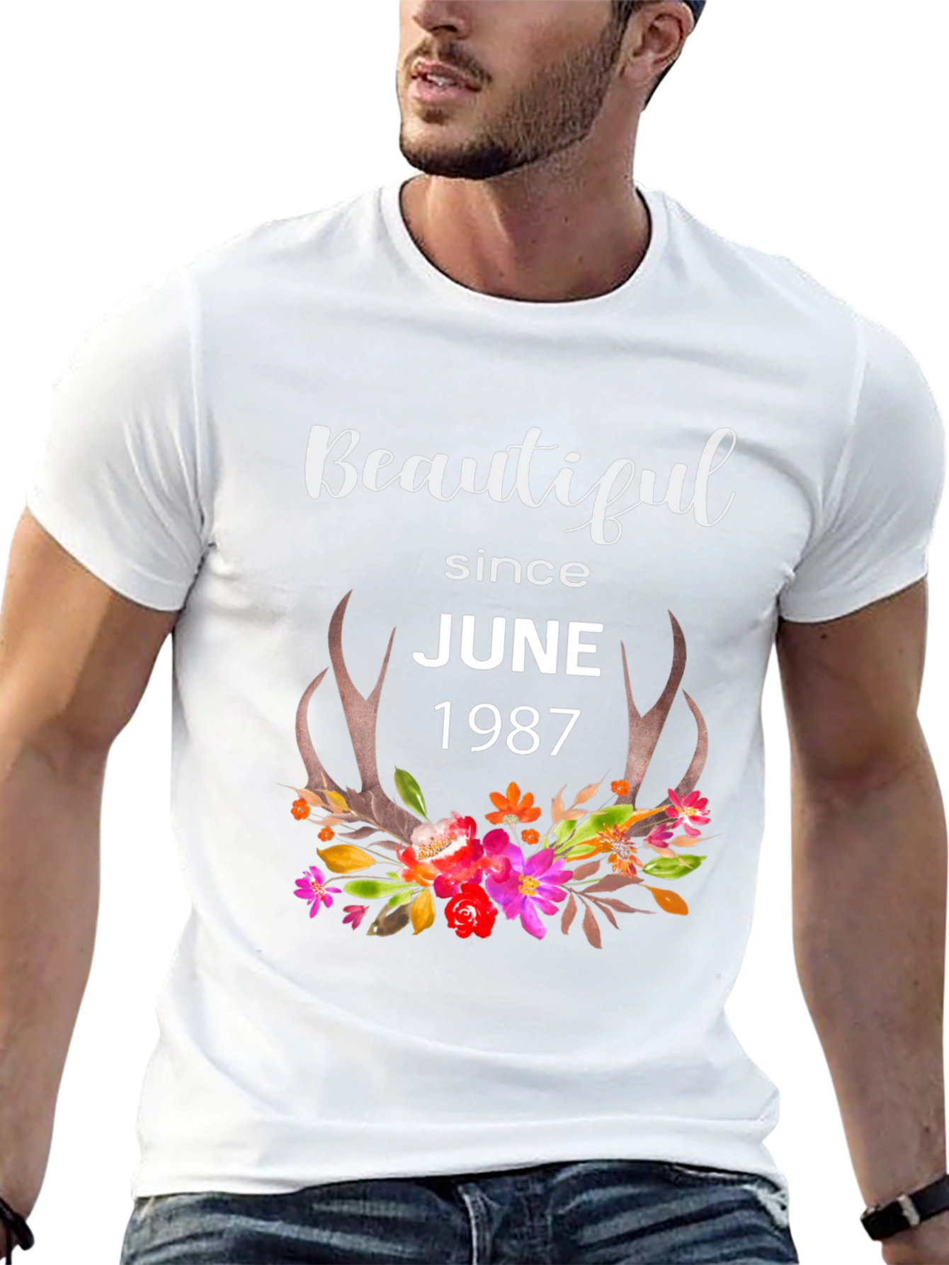 Beautiful Since June 1987 Floral T-Shirt