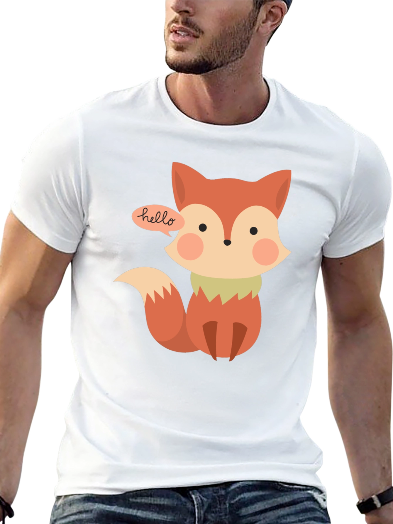 Cute Fox T-Shirt - Hello Graphic Tee