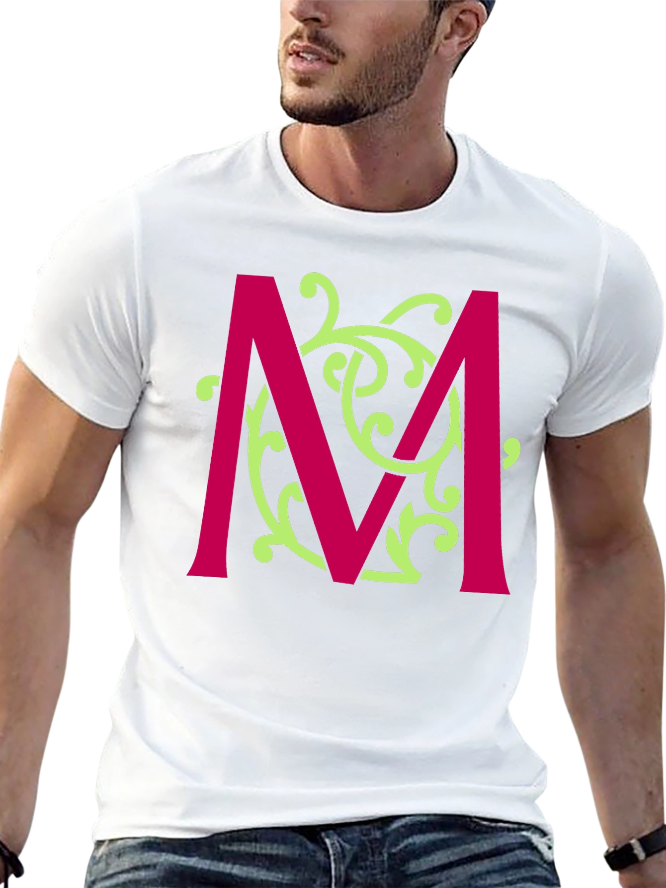 Initial M T-Shirt - Stylish Alphabet Design