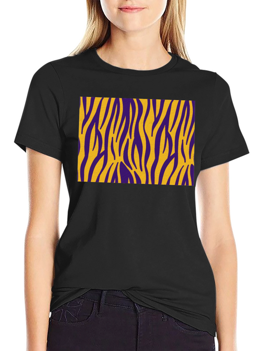 Purple and Gold Zebra Striped T-Shirt