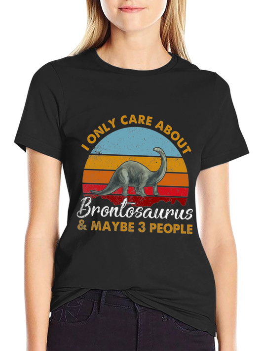 Brontosaurus & 3 People Graphic T-Shirt