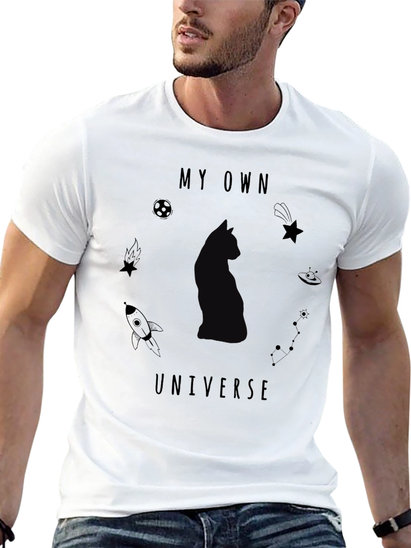 My Own Universe Black Graphic T-Shirt