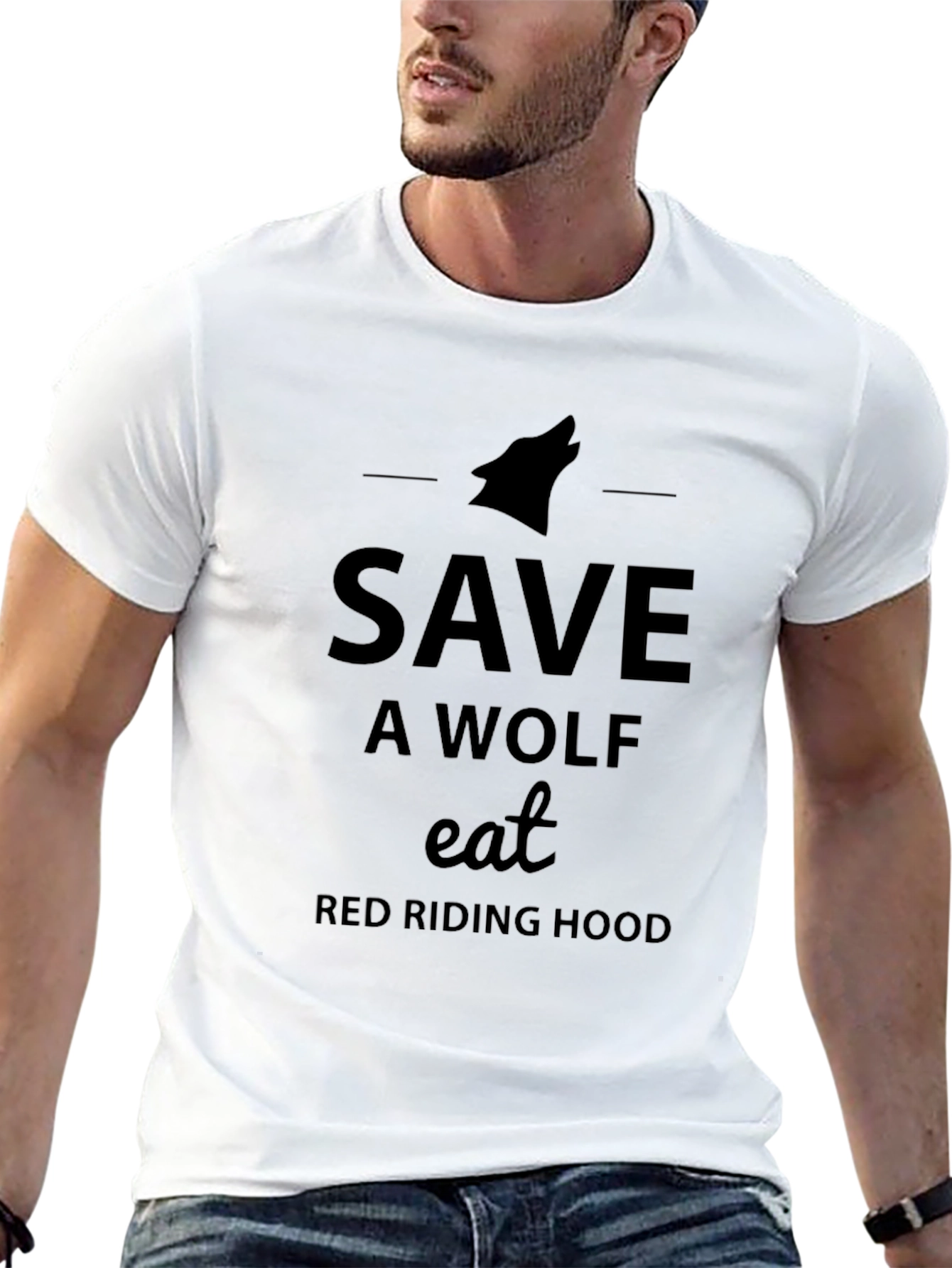 Save a Wolf Eat Red Riding Hood Black T-Shirt