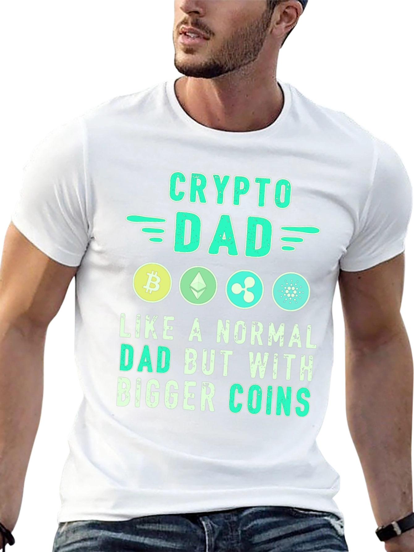 Crypto Dad T-Shirt - Bitcoin Ethereum XRP