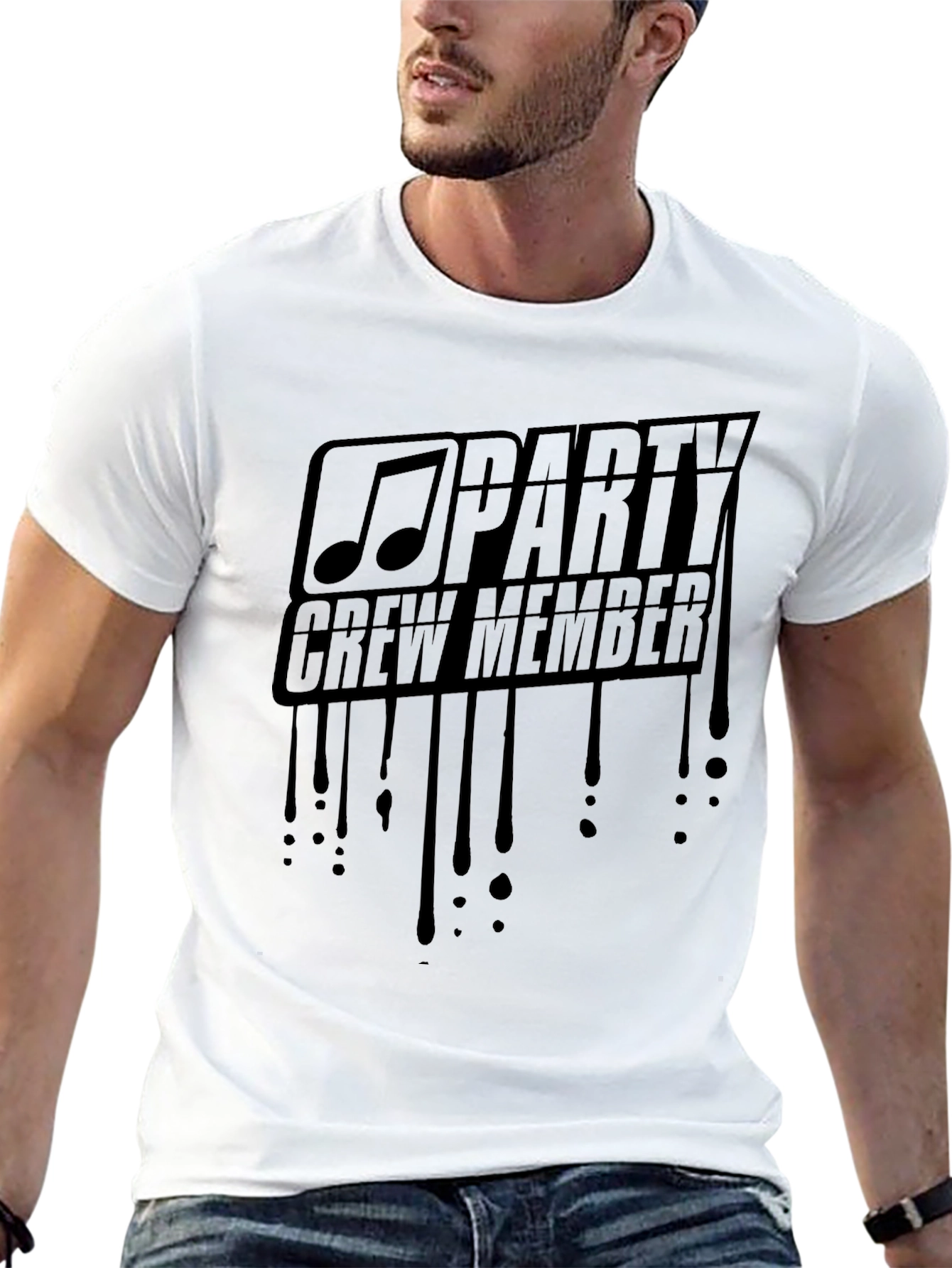 Party Crew Member Graphic Black T-Shirt
