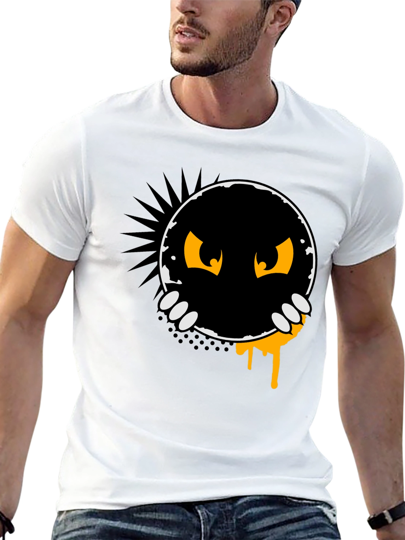 Monster Peek-a-Boo Graphic Tee - Black