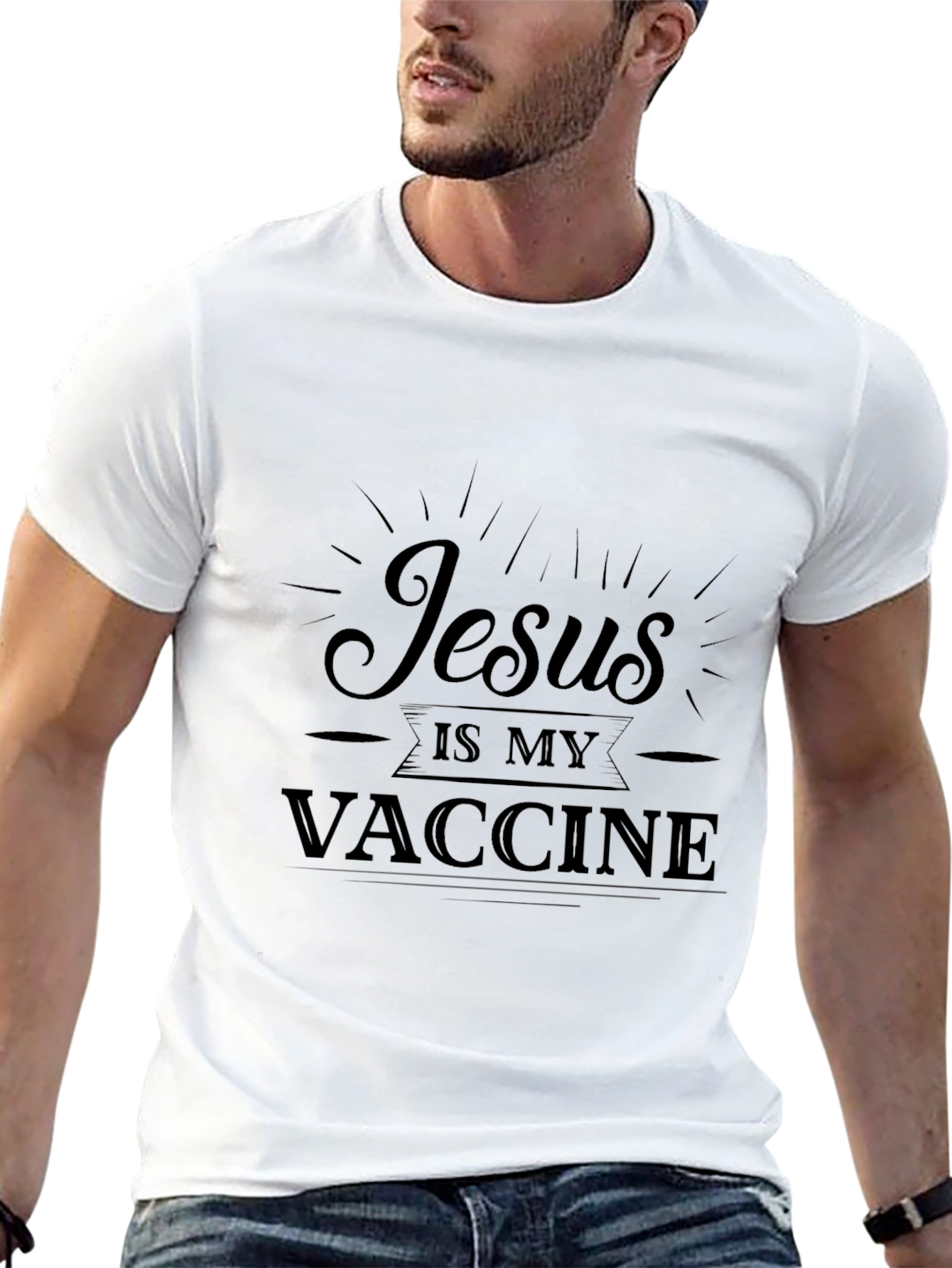 Jesus Is My Vaccine T-Shirt - Black Christian Tee