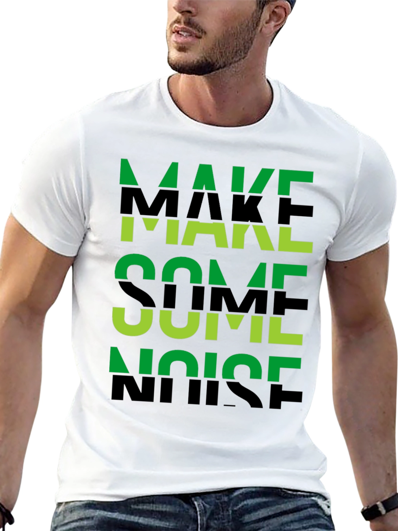 Make Some Noise Graphic Tee - Black Cotton T-Shirt
