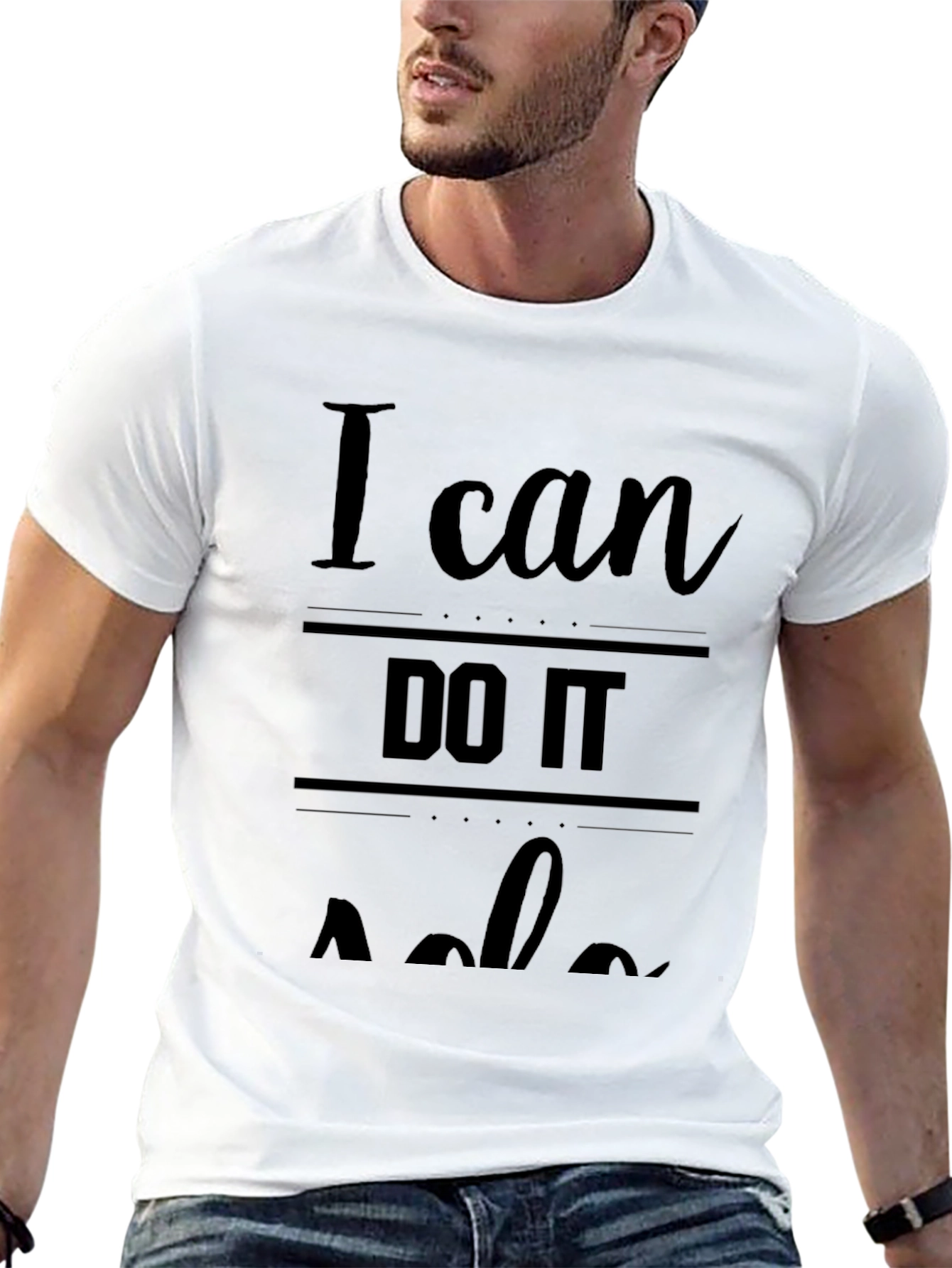 I Can Do It Alone Black Graphic Tee
