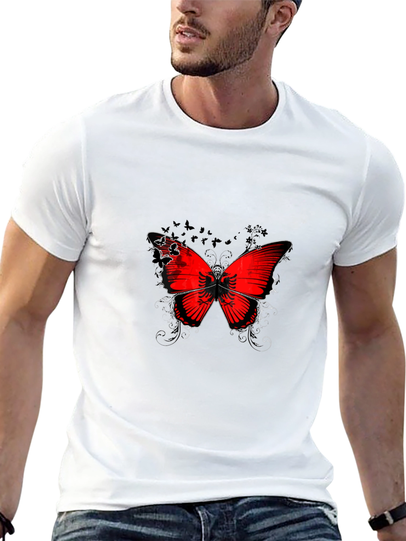 Butterfly Albania Flag T-Shirt
