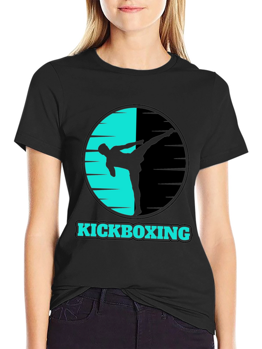 Kickboxing Graphic Tee - Sporty Black T-Shirt