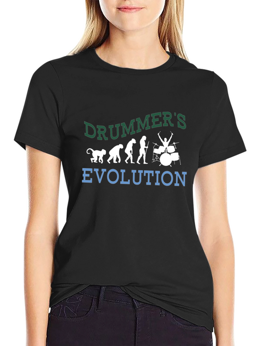 Drummer Evolution Graphic Tee - Music Lover Shirt