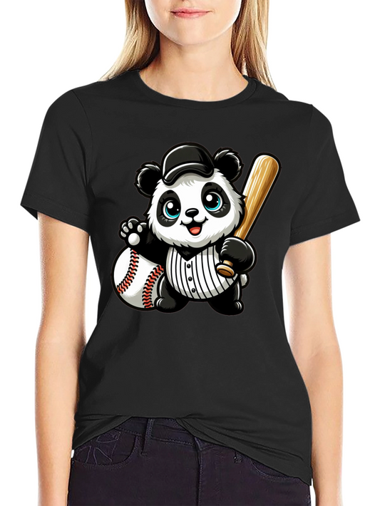 Panda Baseball Player Graphic T-Shirt