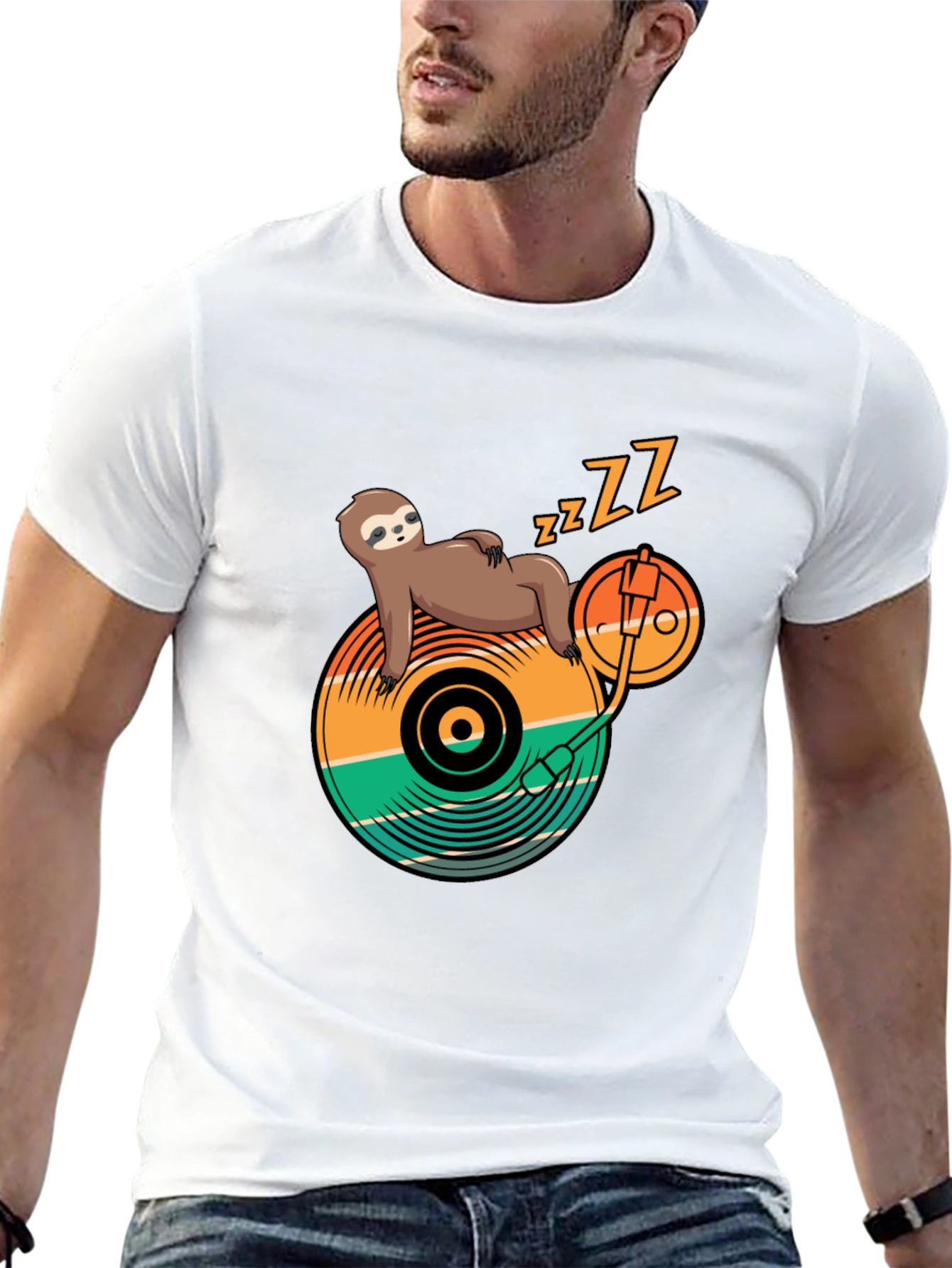 Sloth DJ T-Shirt - Lazy Beats Tee