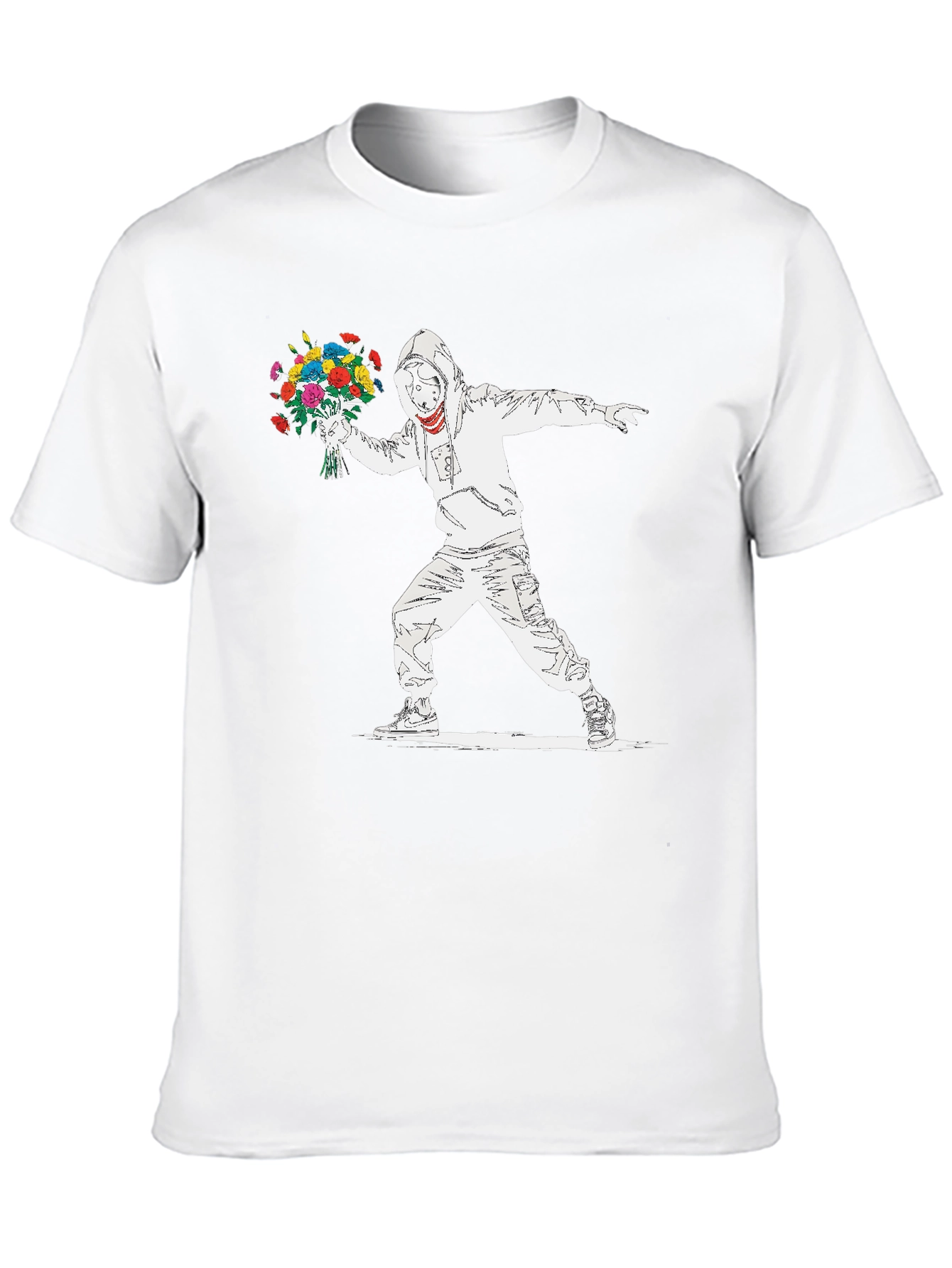 Banksy Flower Bomber T-Shirt - Street Art Graphic Tee